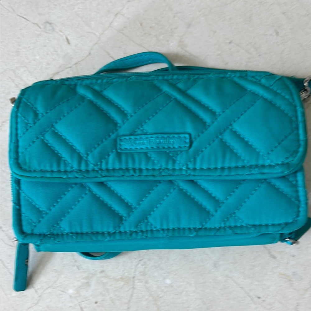 Vera Bradley Blue Crossbody Wallet with Quilted Design